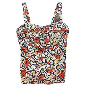 CAbi Keepsake Cami Tank Top Swirl Ajustable Strap 100% Cotton Y2K Size 4